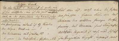 Gotthilf Friedrich Patzig: Vorträge über physische Geographie des Freiherrn Alexander von Humbold[!] gehalten im großen Hörsaale des Universitäts-Gebäudes zu Berlin im Wintersemester 1827/28 [...]. Berlin 1827 u. 1828. Erstes Heft. (SBB-PK, Ms. germ. fol. 841), S. 107 [Detail]