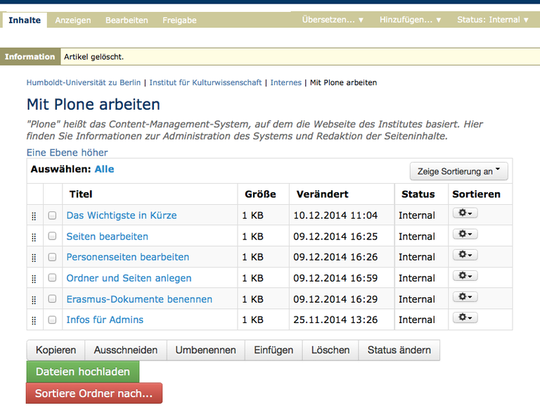 plone inhalt
